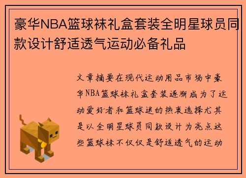 豪华NBA篮球袜礼盒套装全明星球员同款设计舒适透气运动必备礼品