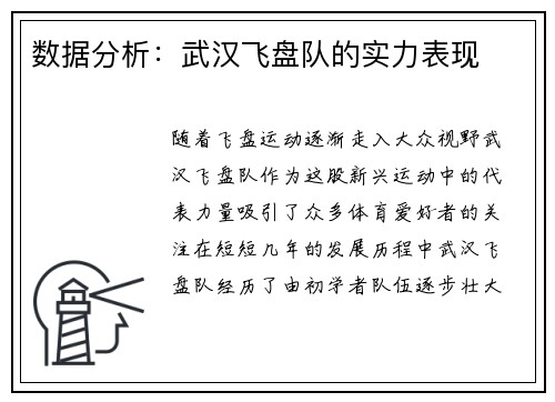 数据分析：武汉飞盘队的实力表现